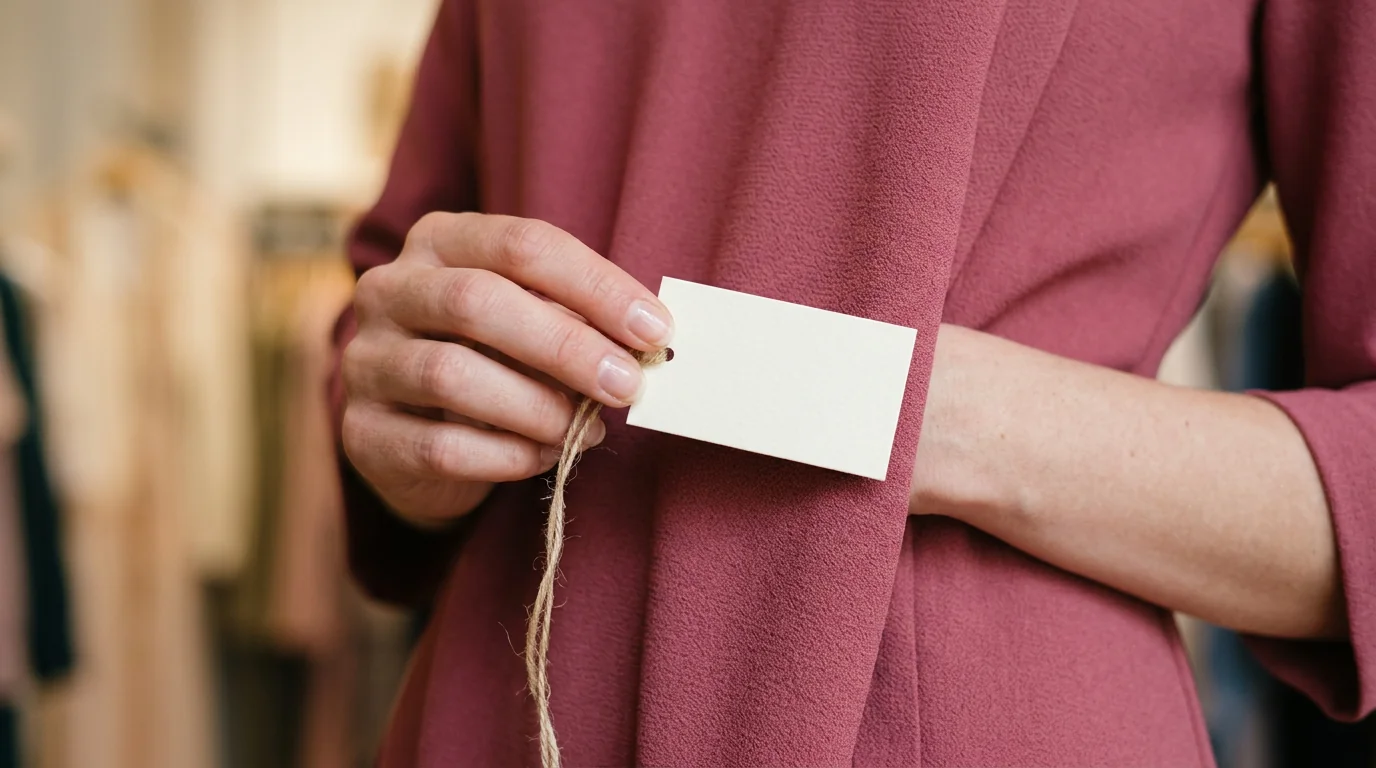 Close-up of a Ronni Nicole dress with a sale tag showing a discounted price