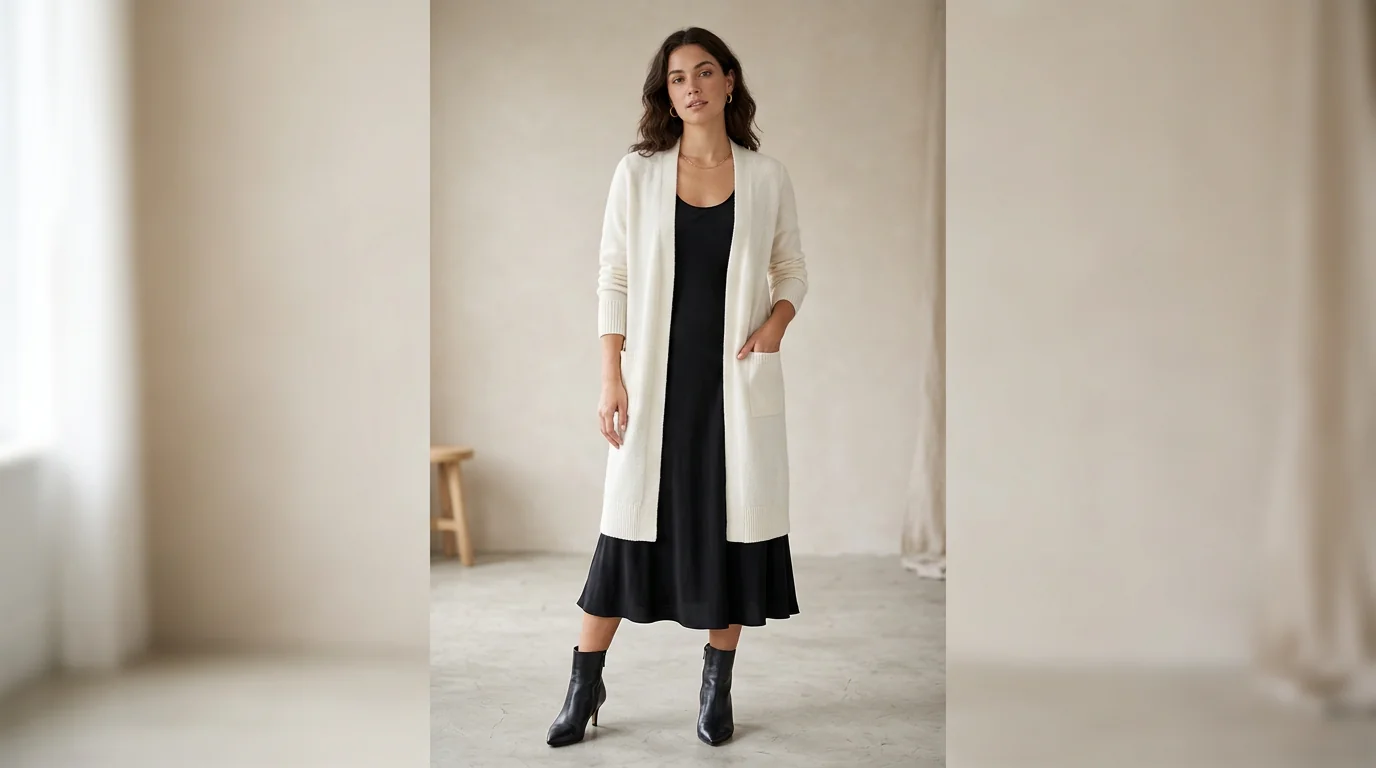 Ronni Nicole longline cardigan in ivory cashmere blend