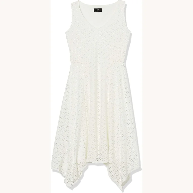 Ronni Nicole Women's White Alternative Hem Casual Dress